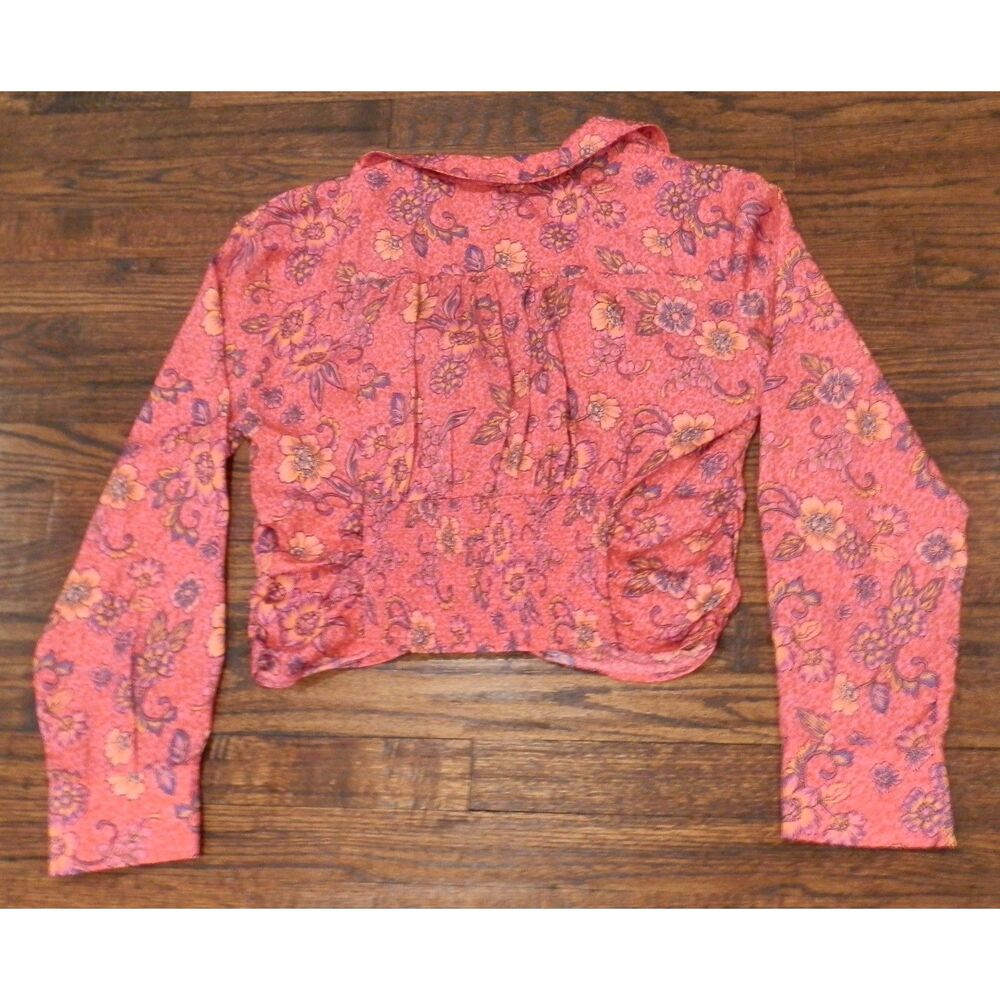 NWT Free People Ruby I Got You Crop Floral Printed Smocked Blouse Womens XL - Picture 3 of 3